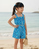 Calla Lily Cosmetics + CL kids Toddler's blue floral smocked tank top and shorts set. Cotton-polyester blend.
