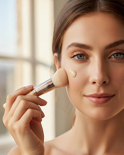 Calla Lily Cosmetics London Foundation in Cream shade, a vegan, oil-free liquid foundation with medium to full coverage.