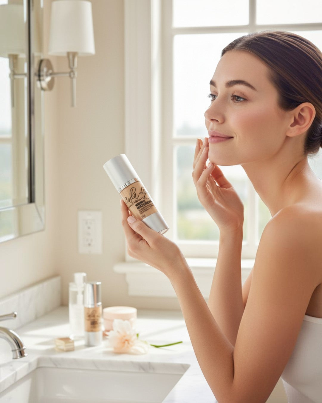 Calla Lily Cosmetics Mineral Moisture Tint in Fair shade. Lightweight, sheer formula with anti-aging ingredients for a natural glow.