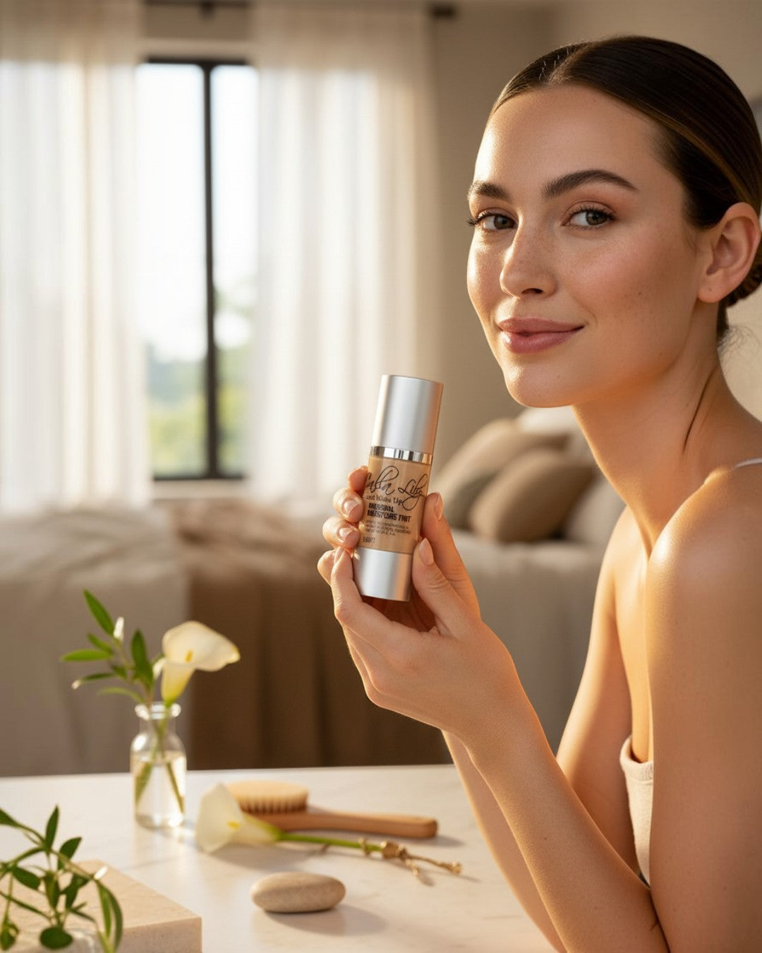 Calla Lily Cosmetics Mineral Moisture Tint in Light shade. Lightweight, sheer formula with anti-aging ingredients.