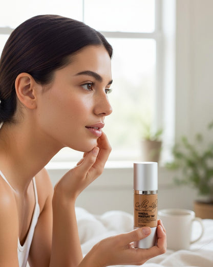 Calla Lily Cosmetics Mineral Moisture Tint in Medium shade, a lightweight foundation with anti-aging ingredients.