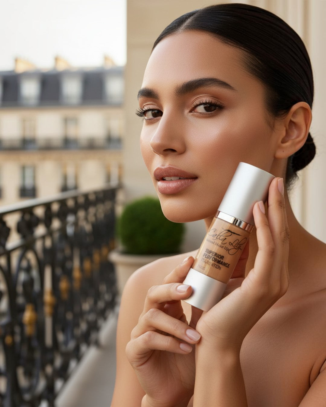 Calla Lily Cosmetics Superior Performance Foundation in True Beige, a medium-full coverage liquid mineral makeup.