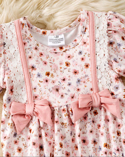 Ditsy Pink Floral Bubble Romper