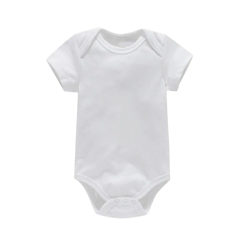 White baby onesie on a white background