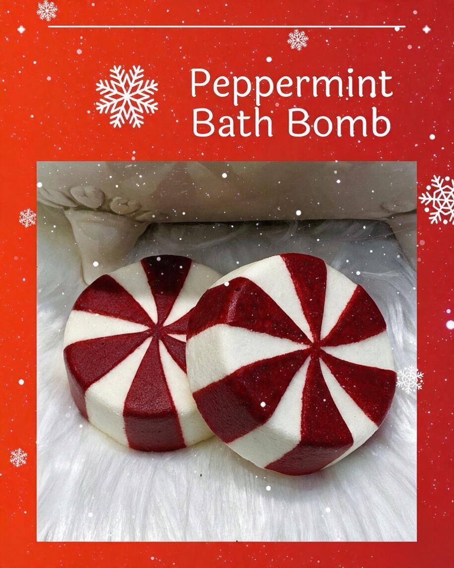 Peppermint Candy Bath Bomb - Red