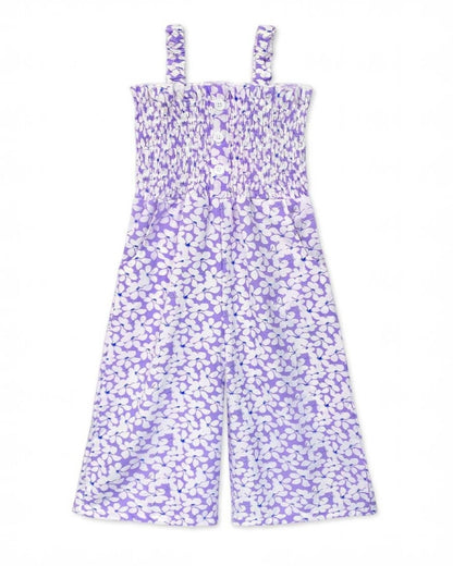 Girl's Light Purple Romper with Side Pockets