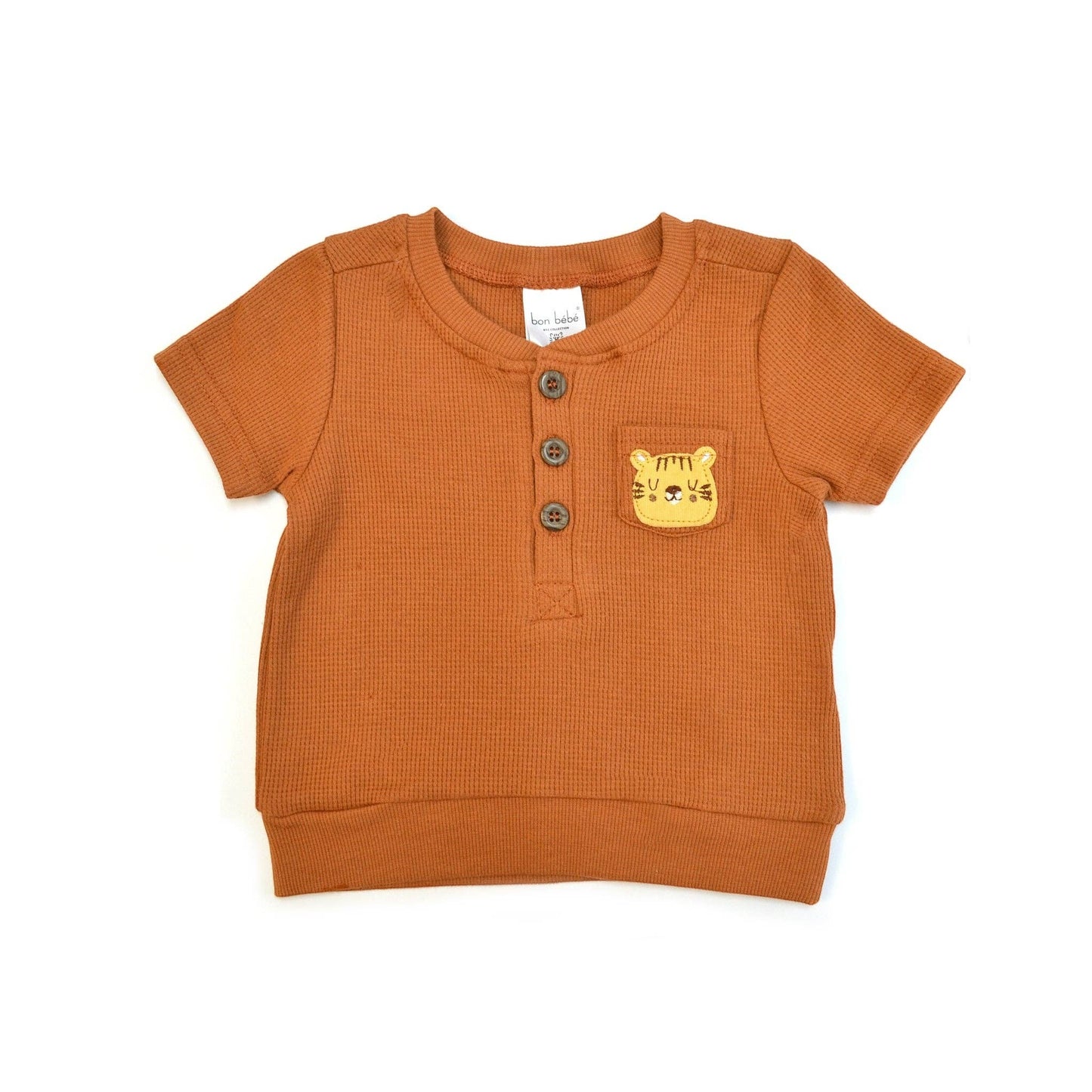 Brown 2pc Waffle Knit Top & Shorts Sets