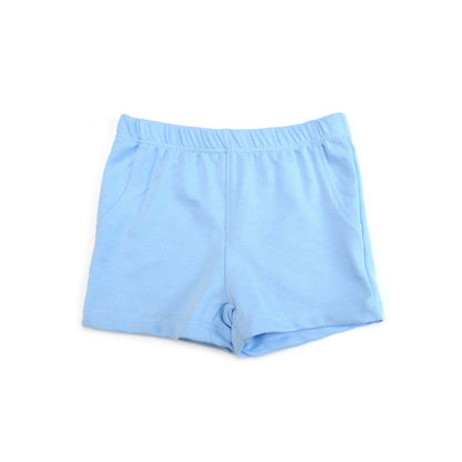 Light blue shorts on a white background