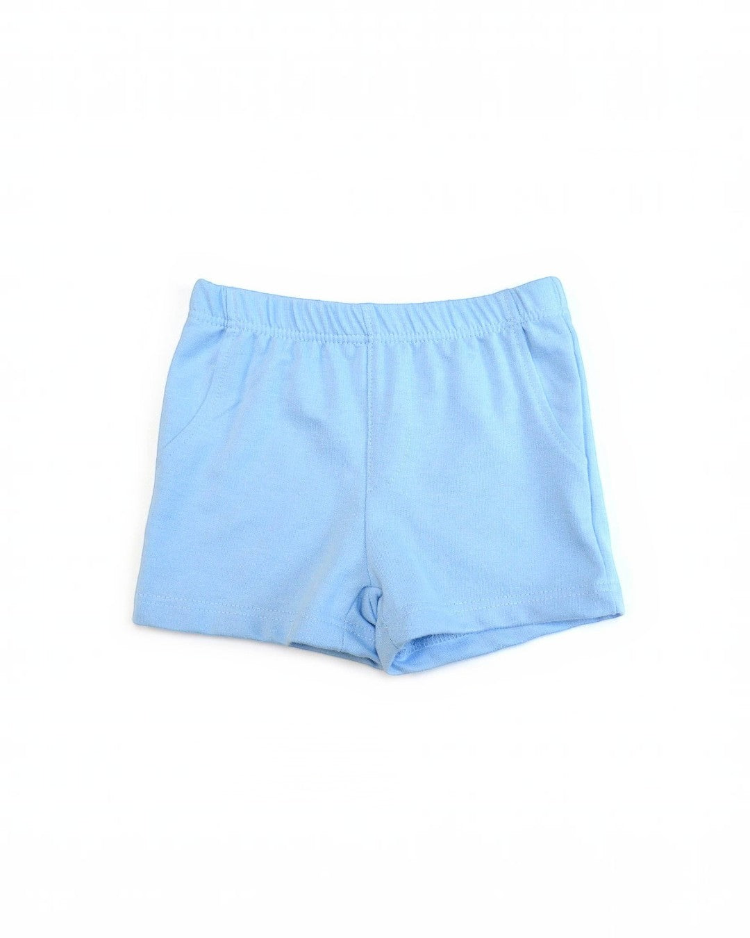 Light blue shorts on a white background