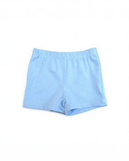 Light blue shorts on a white background