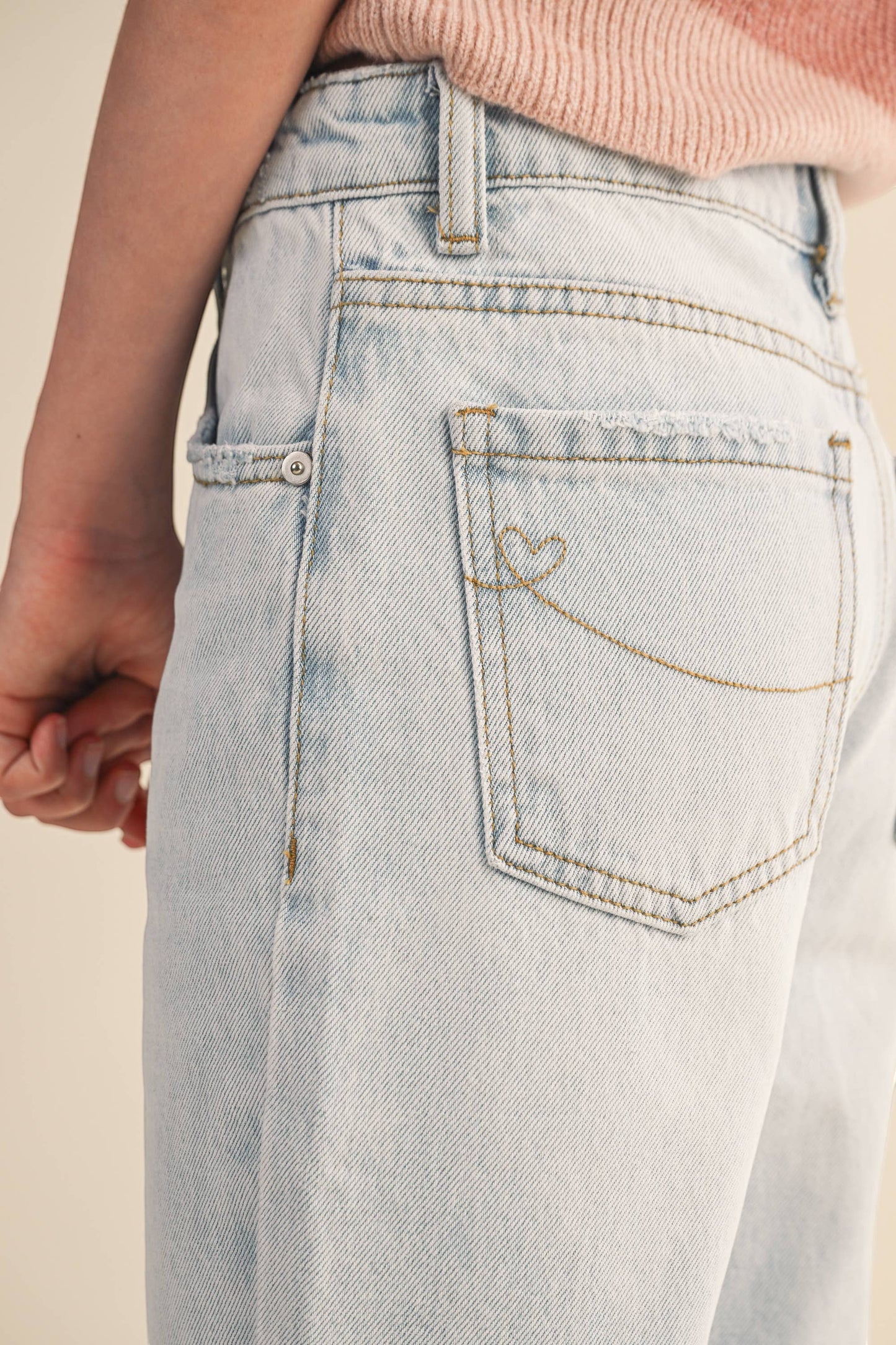 Tween Girl's Straight Leg Denim Pants/Jeans