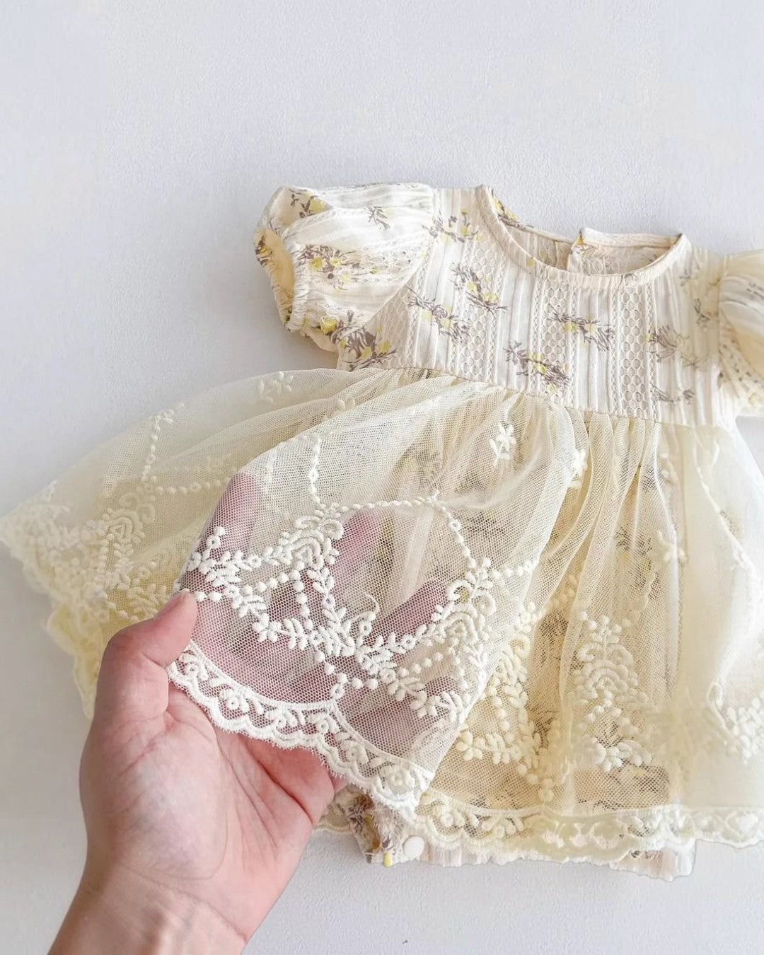 Cream Mesh Romper/Dress