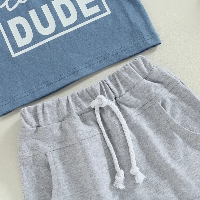 "Daddy's Little Dude" Shorts Sets - Baby