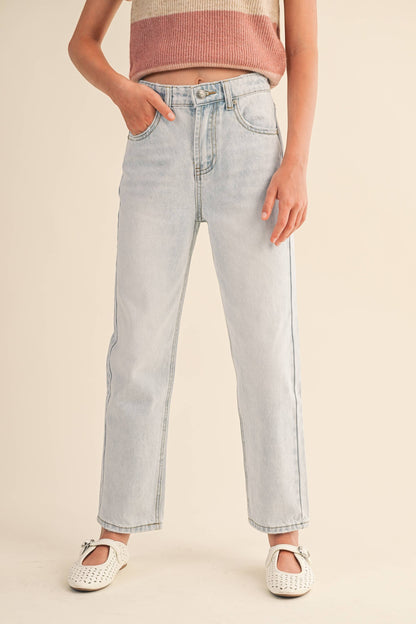 Tween Girl's Straight Leg Denim Pants/Jeans