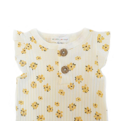 2 Piece Sleeveless Willow + Whimsy Coverall & Headband Set