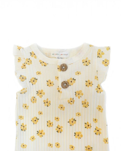 2 Piece Sleeveless Willow + Whimsy Coverall & Headband Set