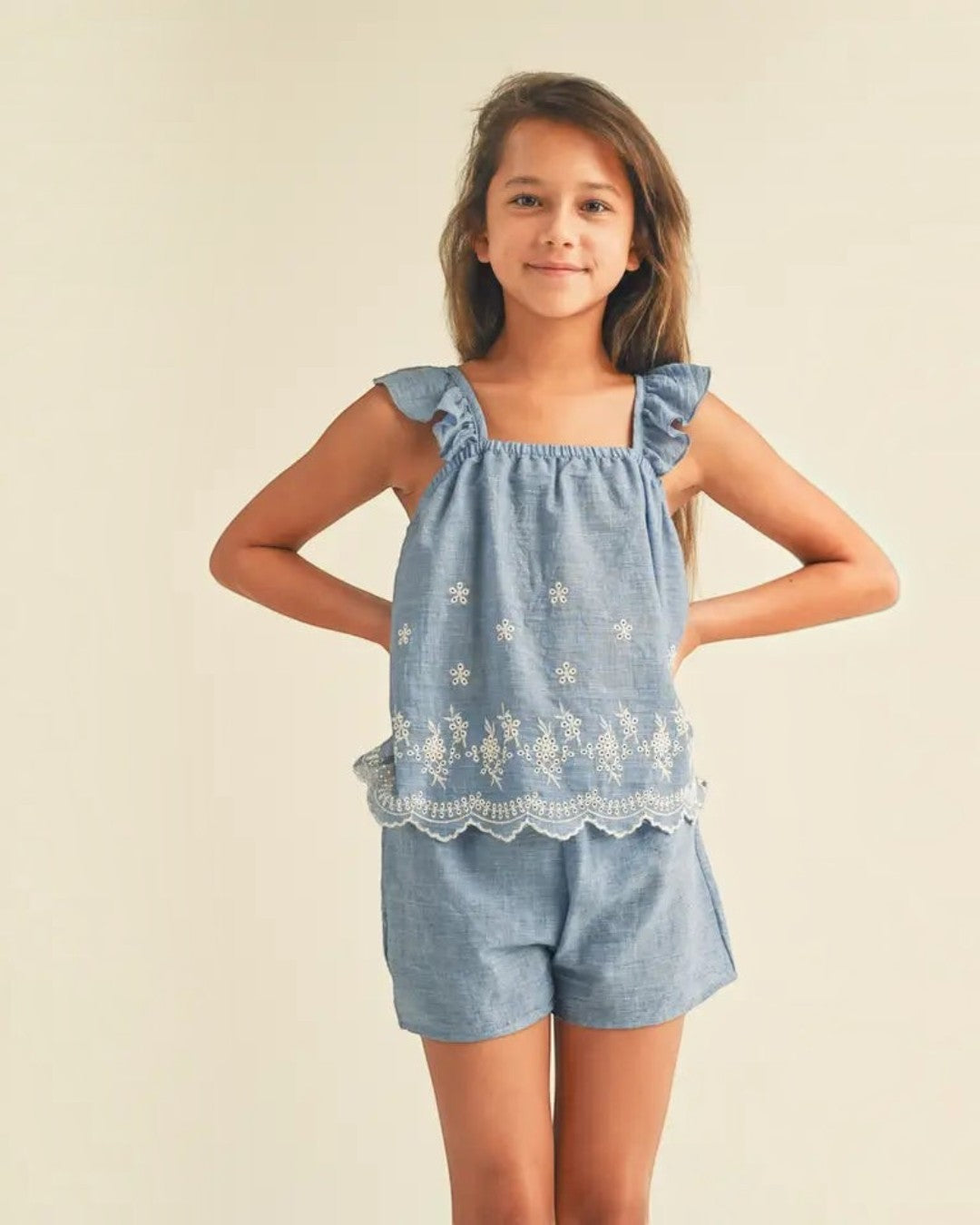 Tween 2 Piece Blue Shorts Set