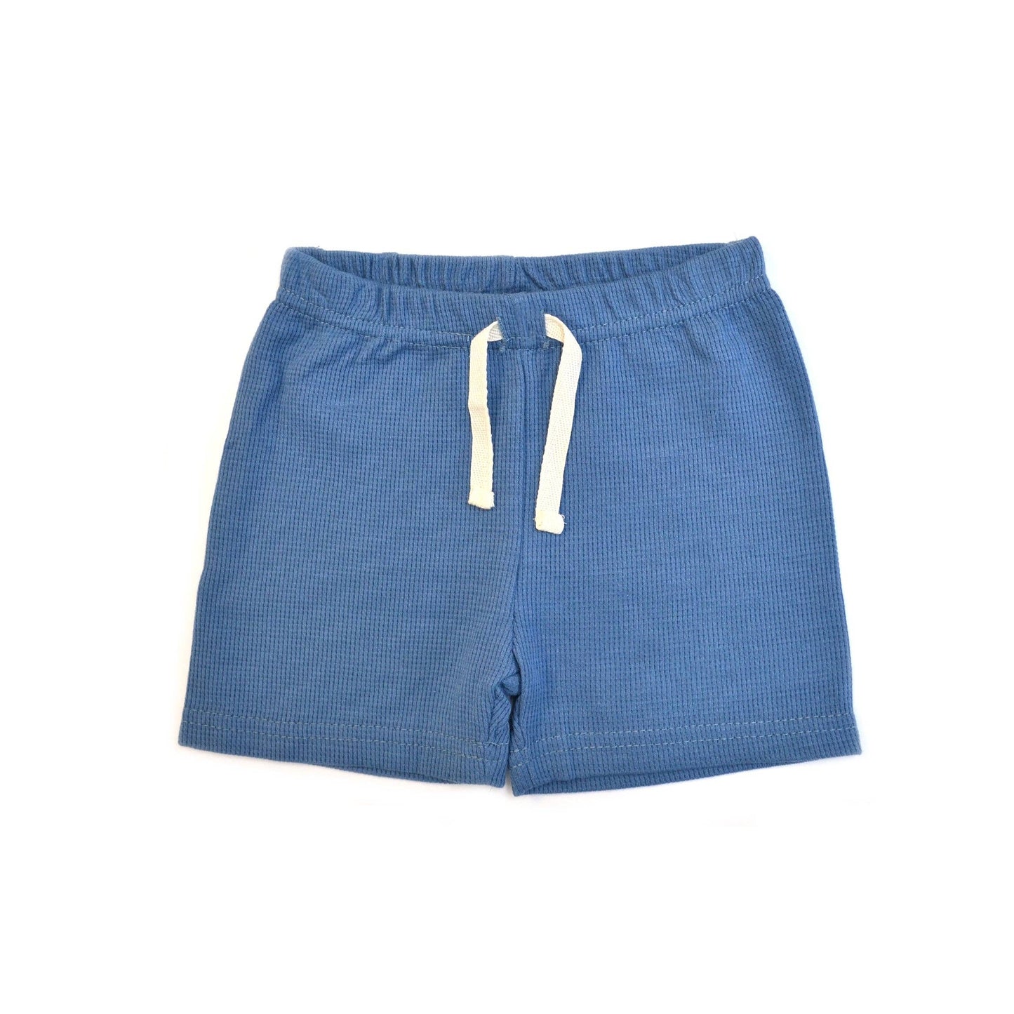 Blue 2pc Waffle Knit Top & Shorts Sets
