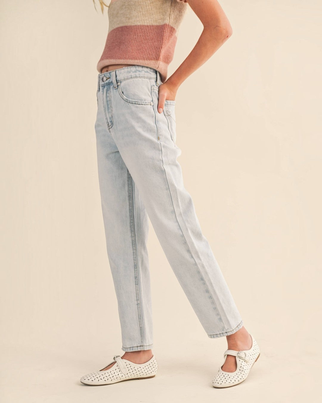 Tween Girl's Straight Leg Denim Pants/Jeans