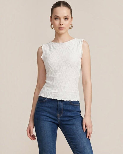 Textured Knit Sleeveless Tank