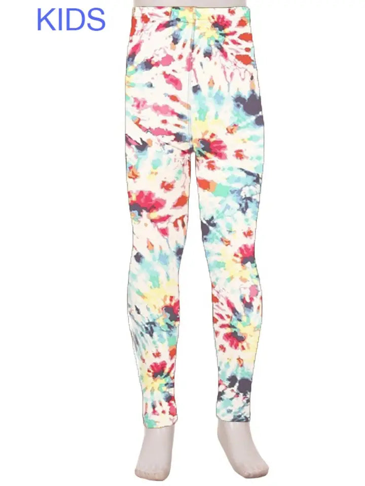 Kids Bright Tie Dye Print Leggings - Calla Lily Cosmetics + CL kids