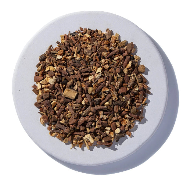 Dry herbs or spices on a white plate