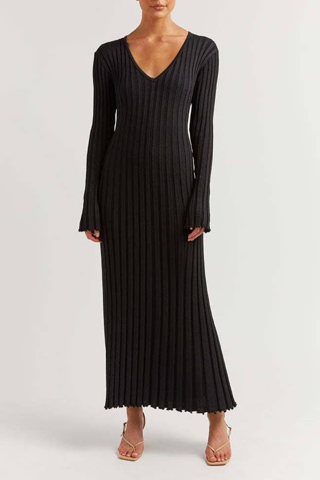 Black Knit Maxi Dress