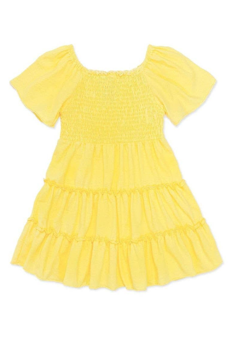 Yellow Tiered Smocked Dress