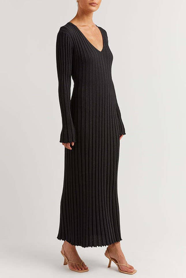 Black Knit Maxi Dress M Black Knit Maxi Dress M