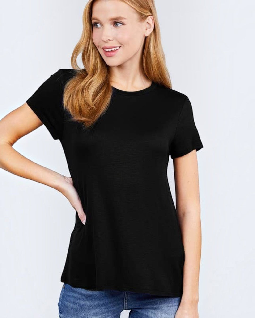 Crew Neck Rayon Tee