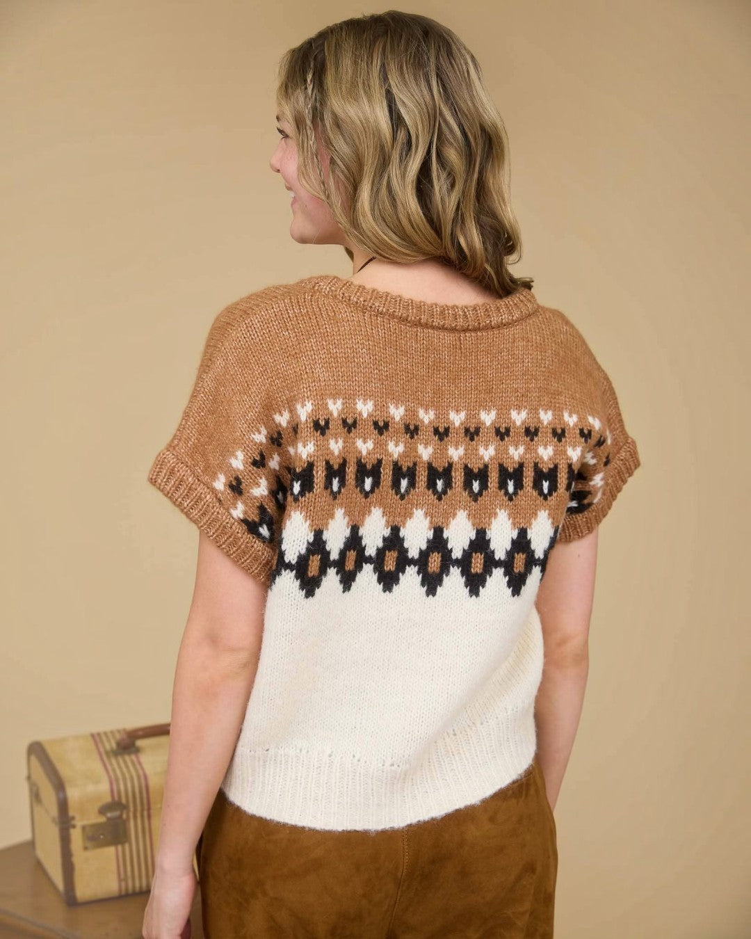 Ivory and Tan Aztec Sweater