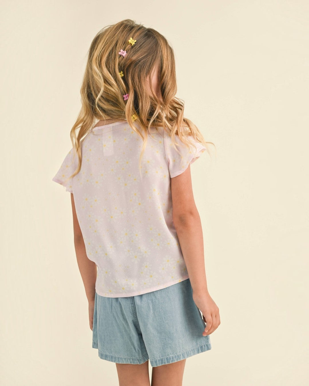 Flutter Sleeve Glitter Button Down
