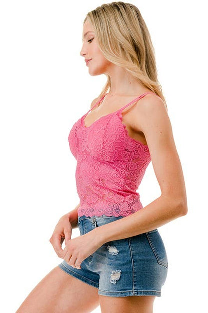 Bright Pink Lace Cami