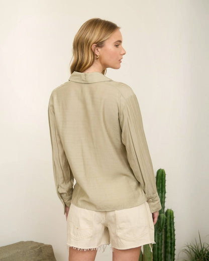 Lt. Olive Pocket Button Down