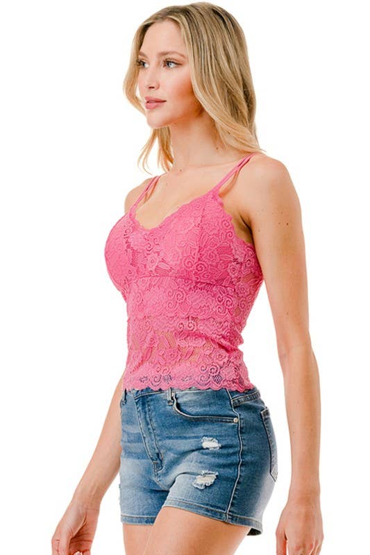 Bright Pink Lace Cami