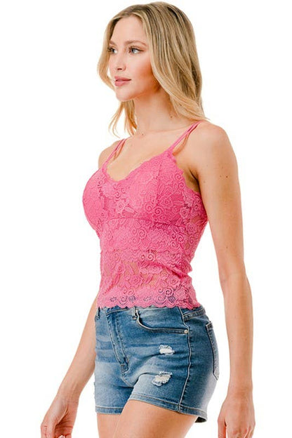 Bright Pink Lace Cami