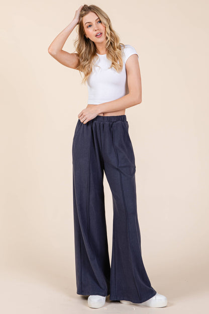 Navy Wide Leg Pants
