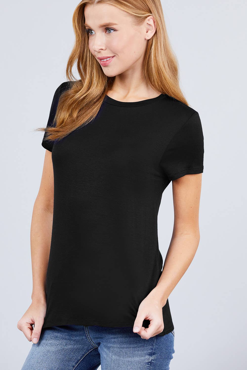 Crew Neck Rayon Tee