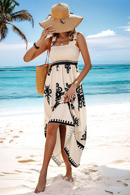 Ruched Square Neck Dress