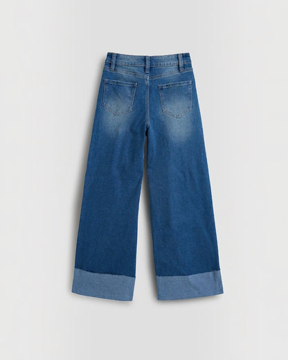 YMI Wide Leg Mega Cuff Jeans