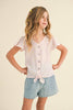 Flutter Sleeve Glitter Button Down