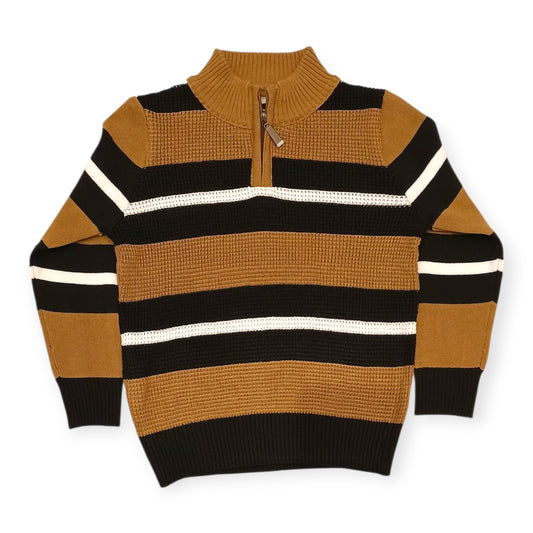 Tan and Black Colorblock Sweater