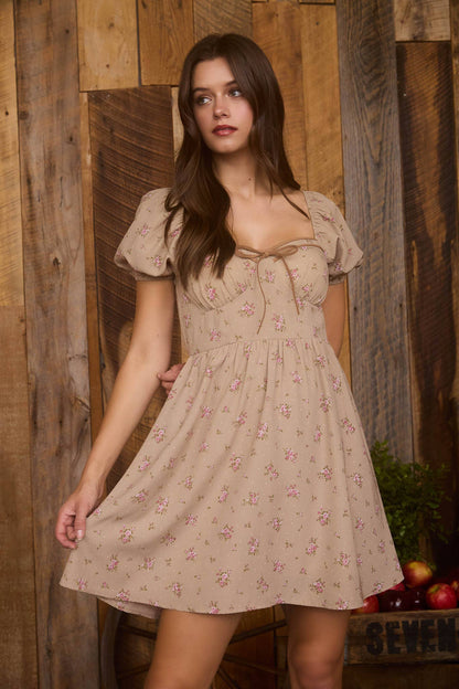 Floral Sweetheart Mini Dress