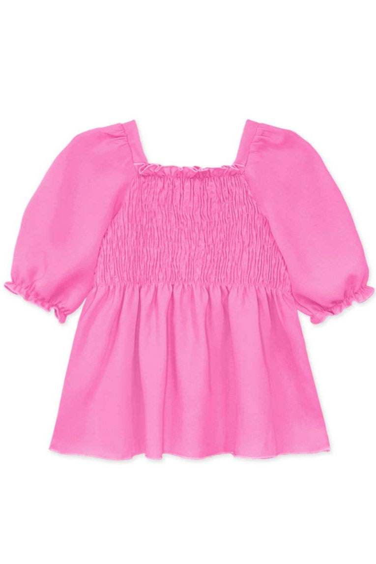 pink puff sleeve top