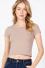 Crop Top Baby Tee: MOCHA