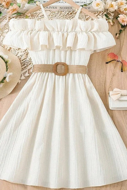 Off White Off The Shoulder Dress - Calla Lily Cosmetics + CL kids