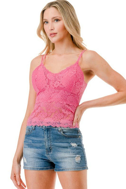 Bright Pink Lace Cami