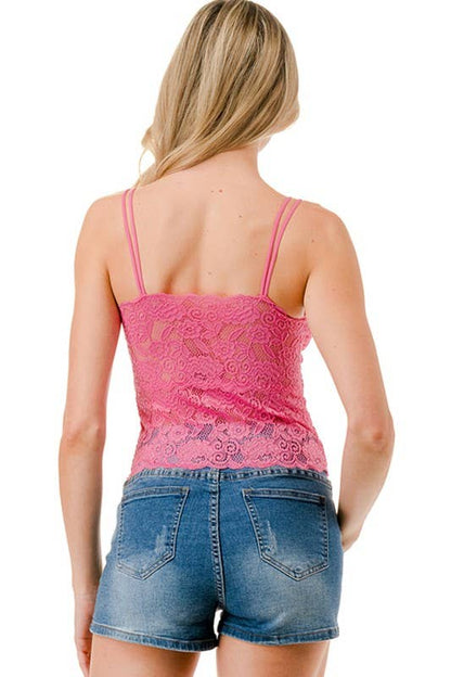 Bright Pink Lace Cami
