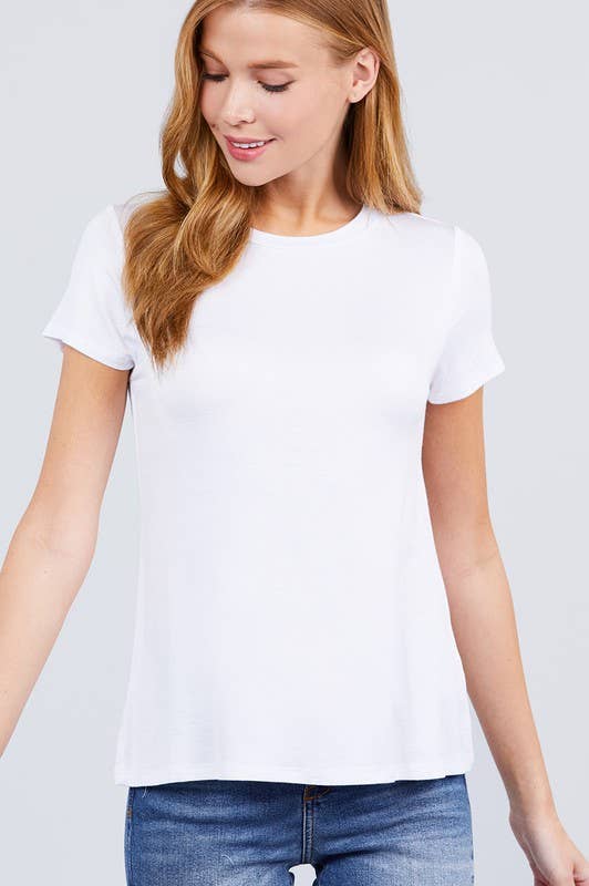 Crew Neck Rayon Tee