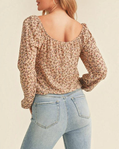 Floral Peasant Top